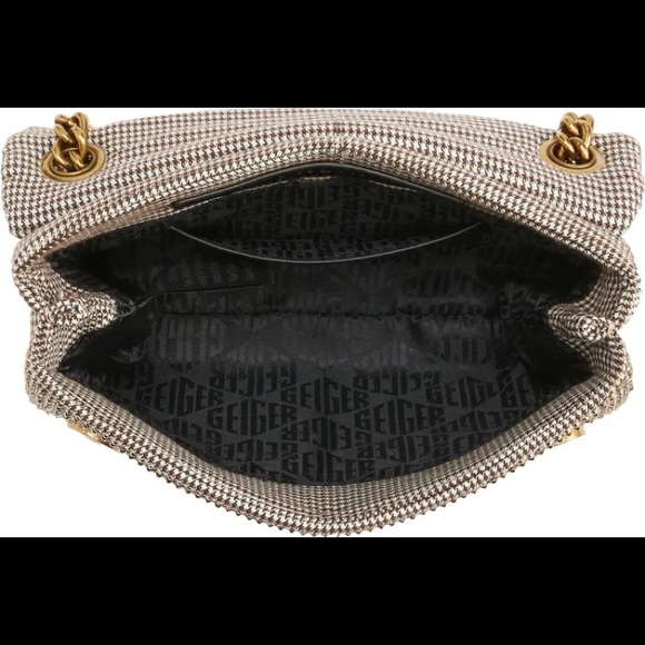 Kurt Geiger London Mini Kensington Tweed Dark Beige Crossbody Bag - Picture 7 of 8